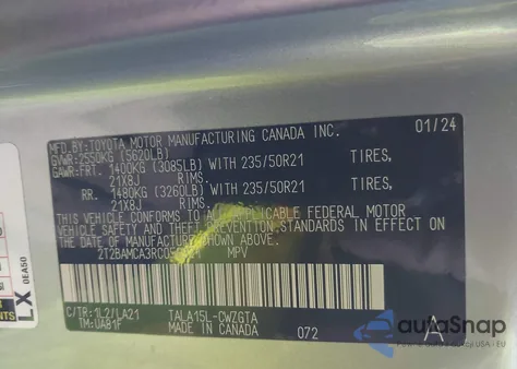 2024 Lexus Rx 350 Luxury from USA, damaged, VIN 2T2BAMCA3RC056921